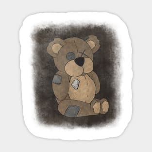 Scruffy patchwork bear illustration Sticker